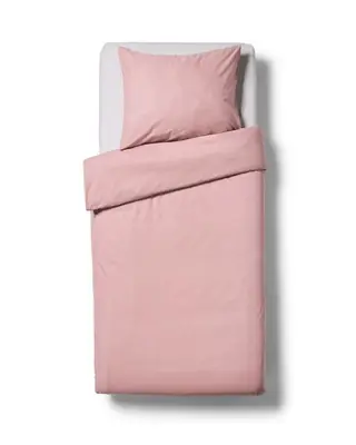 dekbedovertrek 140x200/220cm zacht katoen mauve bij HEMA