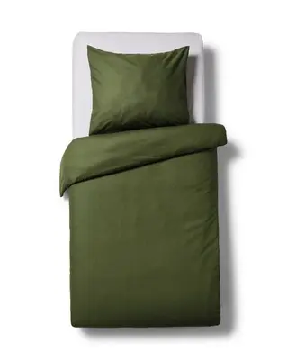 dekbedovertrek 140x200/220cm zacht katoen mosgroen bij HEMA