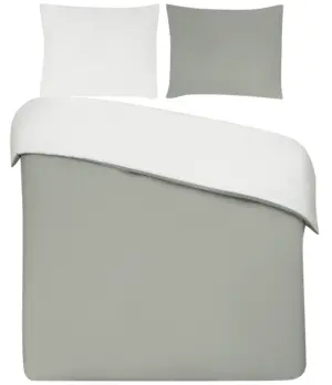 Dekbedovertrek My Luxe. – 140×200/220 – double face greige wit bij Phlox Textiel