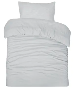 Dekbedovertrek Seersucker – 100% katoen – 140×200/220 – lichtgrijs bij DoubleDry
