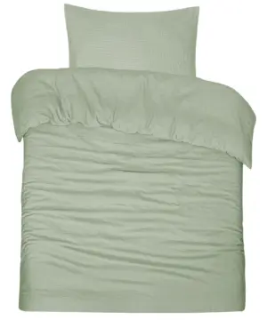 Dekbedovertrek Seersucker – 100% katoen – 140×200/220 – oudgroen bij DoubleDry