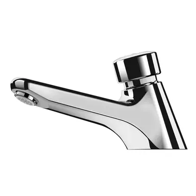 Delabie TEMPOSTOP Fontein kraan M1/2" zelfsluiting ~7 sec+ moer voor koud of voor gemengd water Chroom bij KranenSpecialist