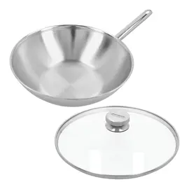 Demeyere - Apollo 7 - Wok 30 cm + gratis glasdeksel bij Kookgigant