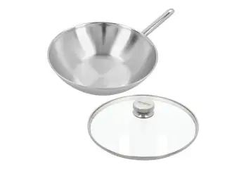 Demeyere APOLLO 7 WOK 30 CM + GRATIS glasdeksel bij Kookshop de Pepermolen