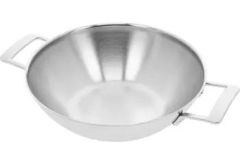 Demeyere Industry 5 Wok met 2 grepen Ø 30cm bij Kookshop de Pepermolen