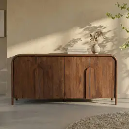 Design dressoir hout met ronde hoeken bij LUMZ