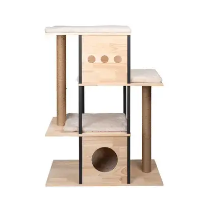 Designed by Lotte Houten Krabpaal Nala L natuur / zwart bij Bitiba