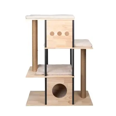 Designed by Lotte Houten Krabpaal Nala L natuur / zwart bij Bitiba