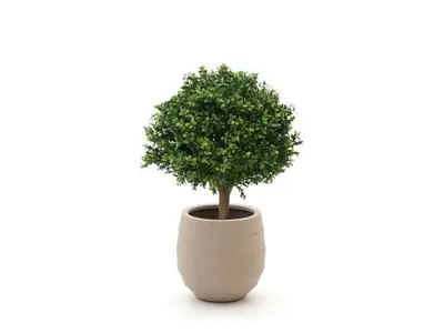 Designplants/Luca Lifestyle Buxus bol kunstplant (h:40cm) met Bordo Balloon bloempot bij Kees Smit Tuinmeubelen