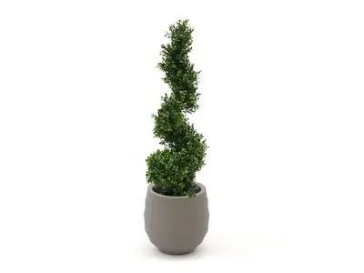 Designplants/Luca Lifestyle Buxus spiraal kunstboom (h:100cm) met Bordo Balloon bloempot bij Kees Smit Tuinmeubelen