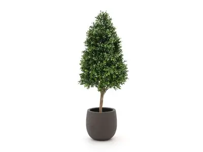 Designplants/Luca Lifestyle Buxus tower kunstplant (h:110cm) met Terreno Balloon bloempot bij Kees Smit Tuinmeubelen
