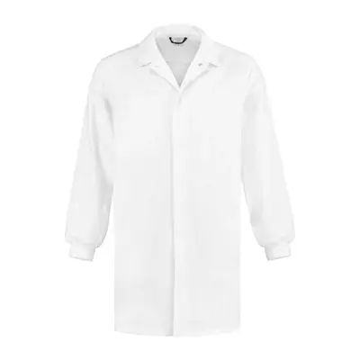 details van Bestex food stofjas met tricot manchetten HACCP bij Bedrijfskledingshop