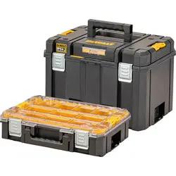 DeWALT TSTAK diepe gereedschapskoffer inc. TSTAK organizer bij Toolstation Nederland