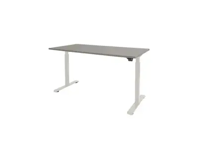 Dextro Basic Zit-sta Bureau Elektrisch 120x80 Grijs 25mm Wit bij DiscountOffice.nl