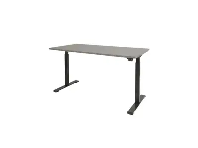 Dextro Basic Zit-sta Bureau Elektrisch 120x80 Grijs 25mm Zwart bij DiscountOffice.nl