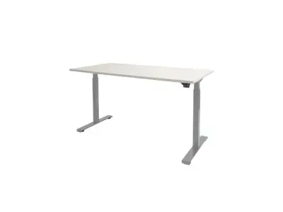 Dextro Basic Zit-sta Bureau Elektrisch 120x80 Krijtwit 25mm Alu bij DiscountOffice.nl