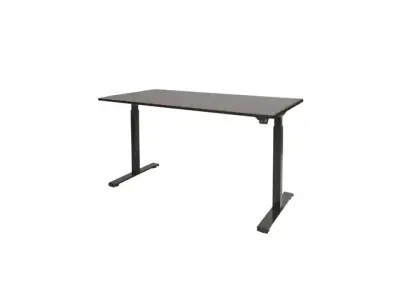 Dextro Basic Zit-sta Bureau Elektrisch 140x80 Logan Eiken 25mm Zwart bij DiscountOffice.nl