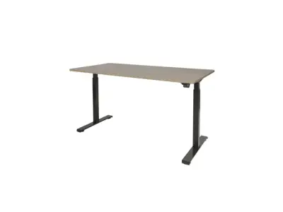 Dextro Basic Zit-sta Bureau Elektrisch 160x80 Robson Eiken 25mm Zwart bij DiscountOffice.nl