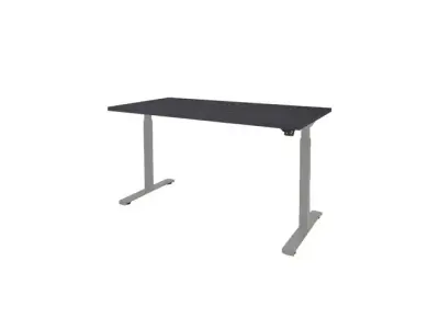 Dextro Basic Zit-sta Bureau Elektrisch 180x80 houtprint schaduw alu bij DiscountOffice.nl