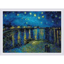 Diamond Mosaic Sterrennacht boven de Rhône (Vincent van Gogh) - Starry Night Over the Rhone after Van Gogh's Painting bij De Spinnerij