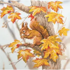 Diamond Painting Eekhoorn op tak - Squirrel on a Branch bij De Spinnerij