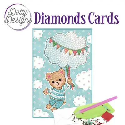 Diamond Painting Geboortekaart Blue Baby Bear bij Art en Hobby