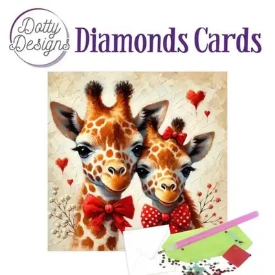 Diamond Painting Kaart 2 Giraffes in Love bij Art en Hobby