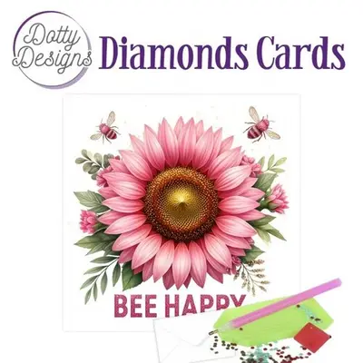 Diamond Painting Kaart Bee Happy Bloom bij Art en Hobby