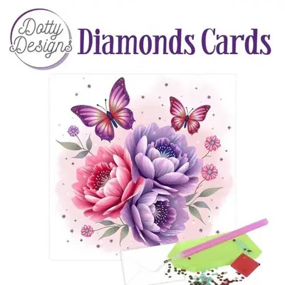 Diamond Painting Kaart Butterfly Peony Dream bij Art en Hobby