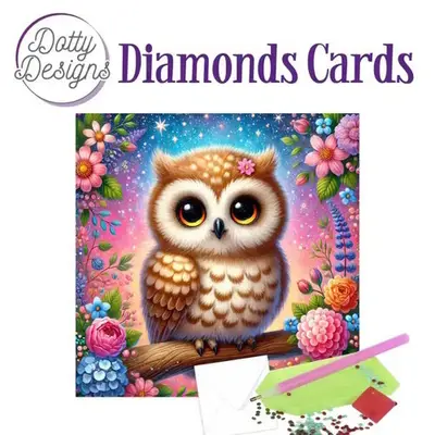 Diamond Painting Kaart Colorful Owl bij Art en Hobby