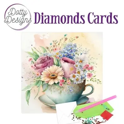 Diamond Painting Kaart Cup of Blooms 1 bij Art en Hobby