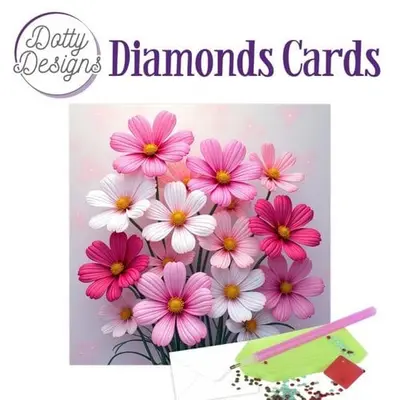 Diamond Painting Kaart Pink Harmony Bouquet bij Art en Hobby