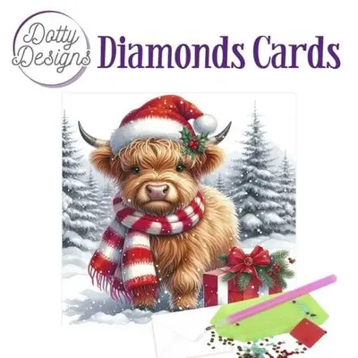 Diamond Painting Kerstkaart Christmas Cow 2 bij Art en Hobby