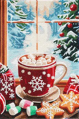 Diamond painting kit - 20x30 cm - chocolademelk bij Pipoos