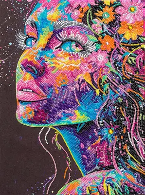 Diamond painting kit - 30x40 cm - neon meisje bij Pipoos