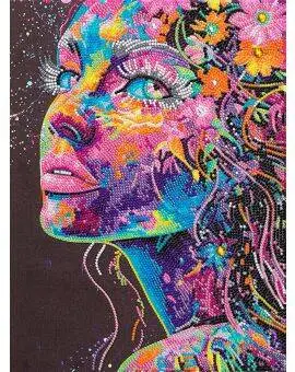 Diamond painting kit - 30x40 cm - neon meisje bij Pipoos