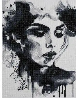 Diamond painting kit - 30x40 cm - zwart/wit gezicht bij Pipoos