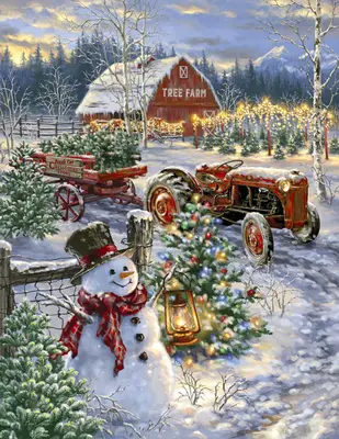 Diamond Painting - Ronde steentjes - Sneeuwpop 2 - 40 x 50 cm bij HobbyVision