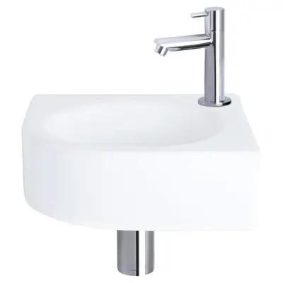 Differnz Cleo fonteinset keramiek met rechte kraan chroom bij Sanitairkamer
