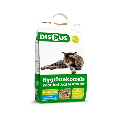 Discus Kattenbakvulling Houtkorrel 8 liter bij Discus