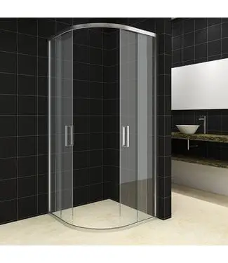Douchecabine Milano 90x90 Kwartrond met Schuifdeur Hoekinstap Chroom profielen bij Sani4Comfort