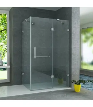 Douchecabine Portavole 120x90 cm Draaideur Profielloos - 195cm - 8mm veiligheidsglas met Nano-coating bij Sani4Comfort