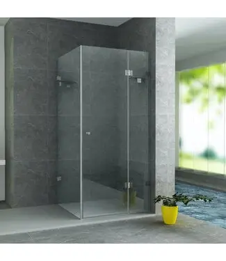 Douchecabine Portavole 90x90 cm Draaideur Profielloos - 195cm - 8mm veiligheidsglas met Nano-coating bij Sani4Comfort
