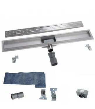 Douchegoot RVS FLENS 110 cm met Uitneembaar Sifon + uitneembaar haarfilter bij Sani4Comfort