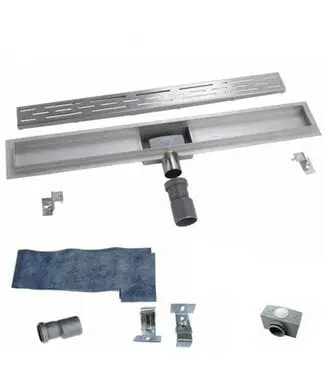 Douchegoot RVS FLENS 80 cm met Uitneembaar Sifon + uitneembaar haarfilter bij Sani4Comfort