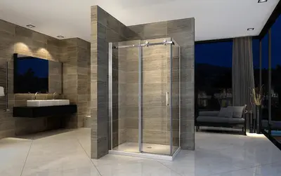 Douchewand Douchecabine Hoekopstelling SaniSupreme Aloni douchecabine met schuifdeur 120x90x195 cm chroom zilver frame bij SaniSupreme