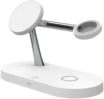 Draadloze Oplader met MagSafe voor iPhone/AirPods (Pro)/Watch Wit bij GSMpunt
