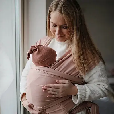 Draagdoek Draagzak Sling voor je Baby en Peuters - Blush bij Ekobebe