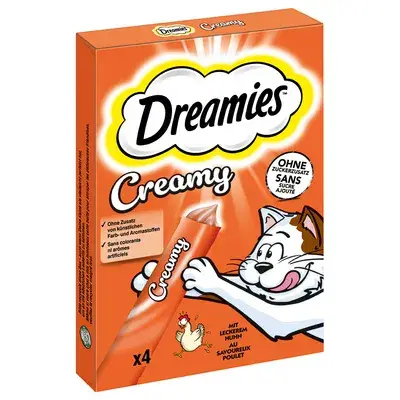 Dreamies Creamy Snacks Kip (4 x 10 g) bij Zooplus