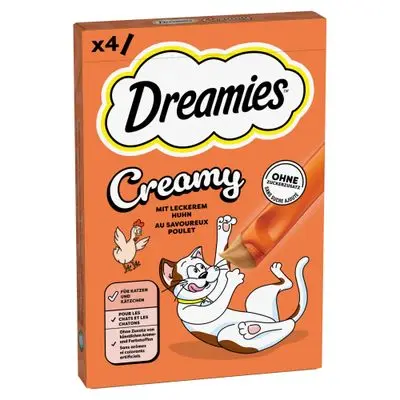 Dreamies Creamy Snacks Kip (4 x 10 g) bij Zooplus